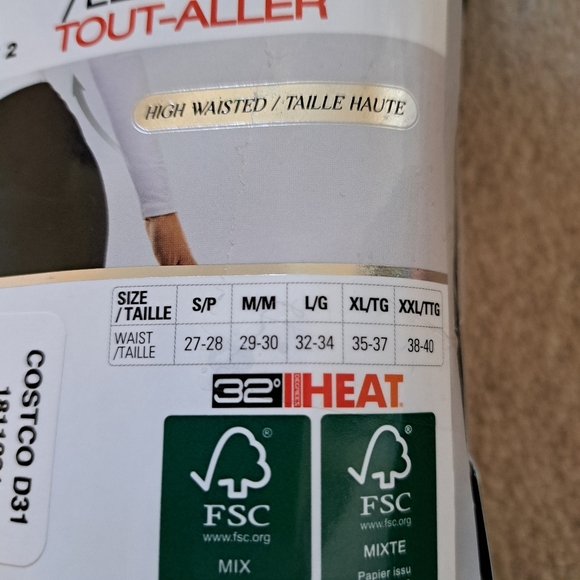 32° Degrees Heat Leggings 2 Pack Size Large Black Stretch Pants - Picture 9 of 11